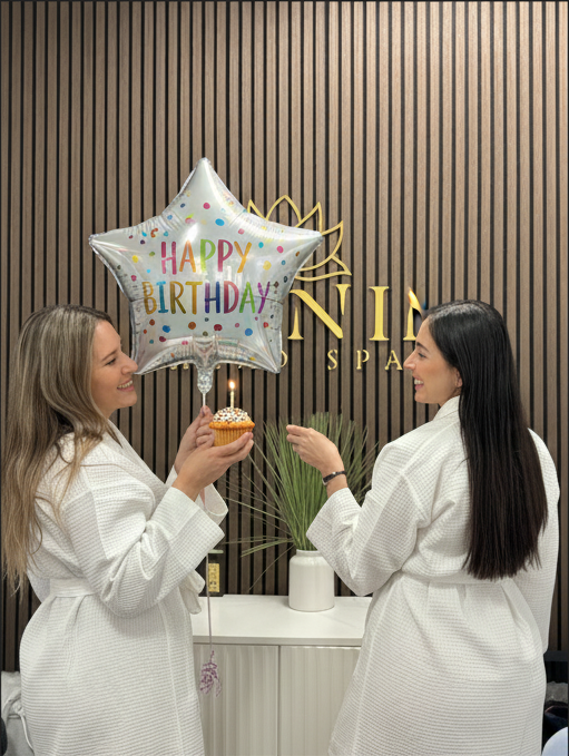 Birthday celebration at a spa